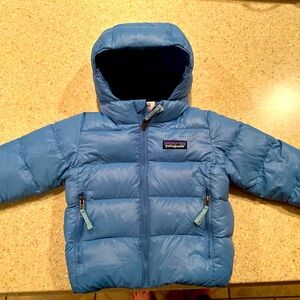 Patagonia hooded down puffy ages 6-12 mos.